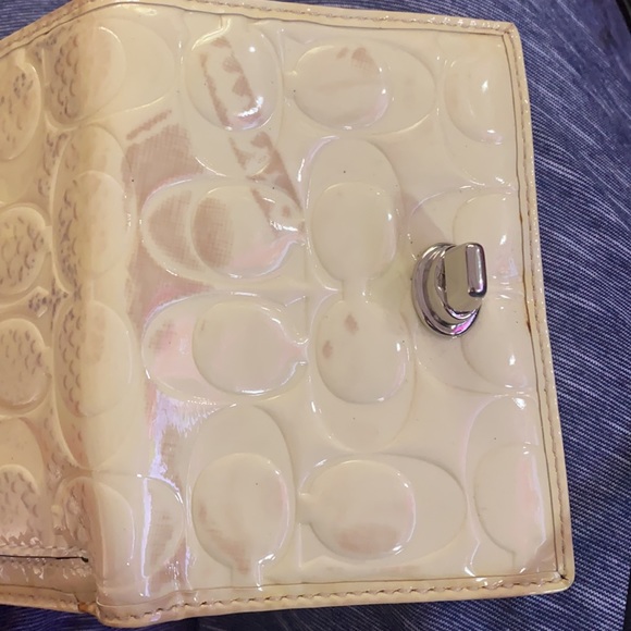 Coach yellow flap wallet w/ stains - Picture 10 of 11